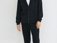 Утеплённые джоггеры из твила, Черный