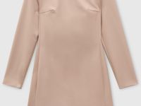 Платье мини с округлым воротником