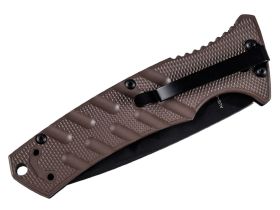Автоматический складной нож Boker Plus Strike Coyote Spearpoint, сталь AUS-8 BlackWash™ Plain, рукоять анодированный алюминий, BK01BO424