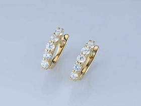 Серьги из желтого золота с бриллиантами э0301сг05210701