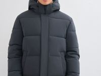 Утеплённая куртка с капюшоном, Серый