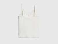 Майка с кружевом для девочек, Белый