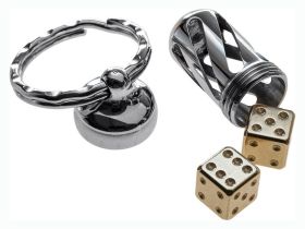 Брелок-капсула с игральными кубиками Acorn Dice Brass, Lion Steel, Нержавеющая сталь AISI 440, медь, L/DD OT