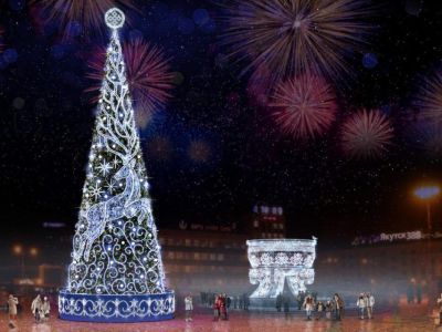 Стали известны сроки установки нового зимнего оформления площади Орджоникидзе в Якутске
