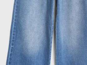 Широкие джинсы Wide leg для девочек, Синий