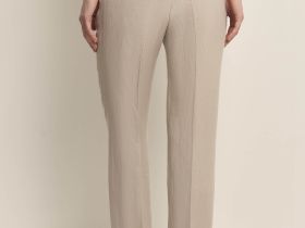 Брюки зауженного кроя с добавлением льна