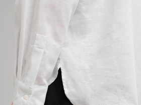 Свободная рубашка изо льна и хлопка