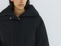 Утеплённая куртка с кулиской, Черный