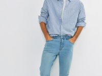 Зауженные джинсы, Голубой