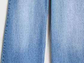 Ультраширокие джинсы с высокой посадкой, Голубой