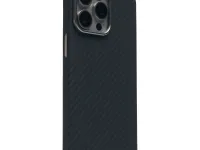 Чехол-накладка Keephone Kevilar Sweden Magsafe для Apple iPhone 16 Pro Max карбоновый кевлар (арамид) черно-серый в полоску