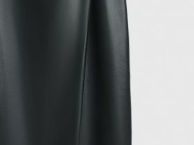 Юбка миди из искусственной кожи, Черный