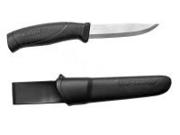Нож с фиксированным лезвием Morakniv Companion Black, сталь Sandvik 12C27, рукоять пластик/резина