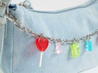 Сумка из денима с цепью для девочек, Синий