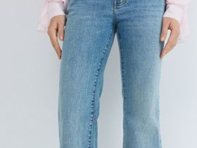 Джинсы Bootcut с высокой посадкой, Голубой