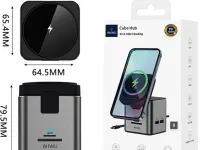 Беспроводное зарядное устройство WIWU Cube Hub 9 в1 Docking 100W Type-C/PD3.0/USB3.0х3/HDMI/RJ45/SD/TF (Wi-W025) (серый)