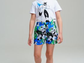 Шорты текстильные плавательные для мальчиков, средней длины