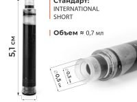 Набор картриджей Малевичъ для перьевой ручки, 15 шт, черные