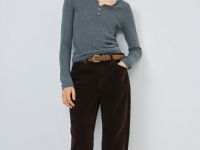 Прямые джинсы с бархатным напылением, Коричневый