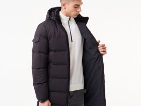 Мужской стёганый пуховик Lacoste с капюшоном