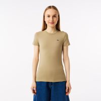 Женская хлопковая футболка Lacoste классического приталенного кроя