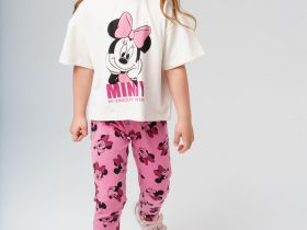 Комплект трикотажный для девочек: фуфайка (футболка), брюки (легинсы)