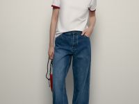 Футболка из хлопка с контрастной окантовкой