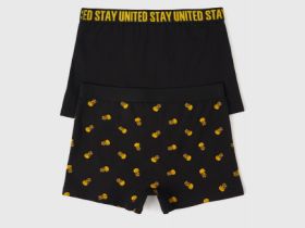 Трусы-боксеры для мальчиков, 2 шт., Черный