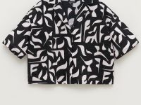 Рубашка женская с принтом изо льна