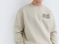 Базовый свитшот с принтом, Бежевый