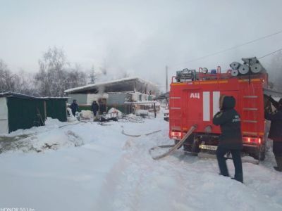 В Верхневилюйске при пожаре в коровнике погибли домашние животные и птицы
