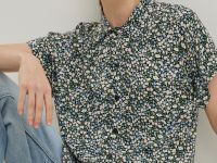 Блузка с коротким рукавом и отложным воротником