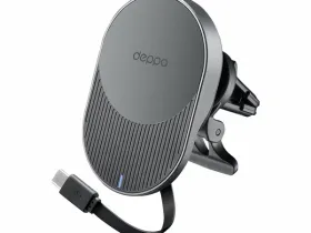 Автомобильный держатель Deppa (55208) Mage Safe Magic Cable Type-C в воздуховод (черный)