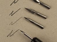 Набор для каллиграфии "Сонет", 4 остроконечных пера, прямой деревянный держатель, блистер