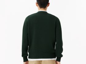 Мужской кардиган Lacoste из кардочесаной шерсти