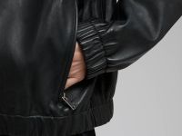 Кожаная куртка-худи с капюшоном