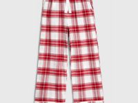 Пижамные брюки в клетку из фланели, Красный