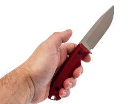 Нож Леший, сталь AUS10co, рукоять микарта, вишневый