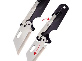 Нож со сменным лезвием Cold Steel Click N Cut, сталь 420J2, рукоять пластик, черный