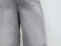 Джинсовые шорты-бермуды с высокой посадкой, Серый