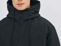 Утеплённая куртка с капюшоном, Черный