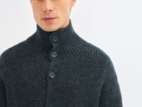 Кардиган с содержанием шерсти, Серый