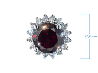 Пусеты из белого золота с гранатами э4766пс03210411