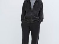 Толстовка на молнии с капюшоном, Черный