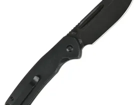 Складной нож CJRB Pyrite Bowie, сталь AR-RPM9 Black Stonewash, рукоять Stainless Steel черная