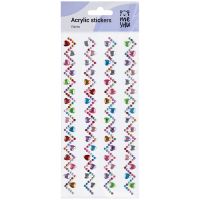 Наклейки акриловые MESHU "Zigzag", 25*10 см, стразы, 396 наклеек, инд. уп., европодвес