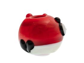 Бусина Angry bird, красная, стекло