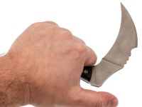 Нож Barmaley Knives Grim Серп серрейтор, сталь Aus-10 Co, рукоять G-10 черная