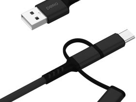 Кабель Pero DC-06 Universal USB / USB-C / Apple Lightning / microUSB 1 м Чёрный