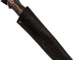 Шкуросъёмный нож Сокол, сталь М398, рукоять микарта, мельхиор